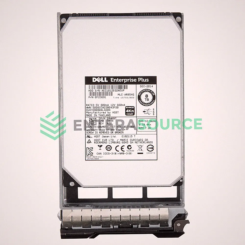Dell Compellent RWM9T-CML 8TB 7.2K NL SAS 3.5" 12Gbps 4K Hard Drive