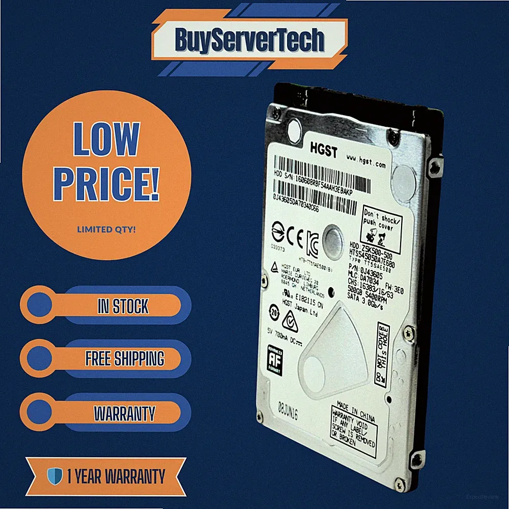 HGST HTS545050A7E680 500GB 2.5" SATA 5400RPM | PS3 PS4 Xbox Laptop | 0HRS | 1YR