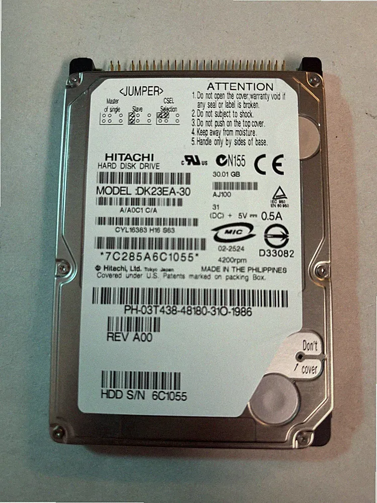Hitachi 30GB DK23EA-30 IDE 2.5” HDD Laptop Hard Drive @HDD3