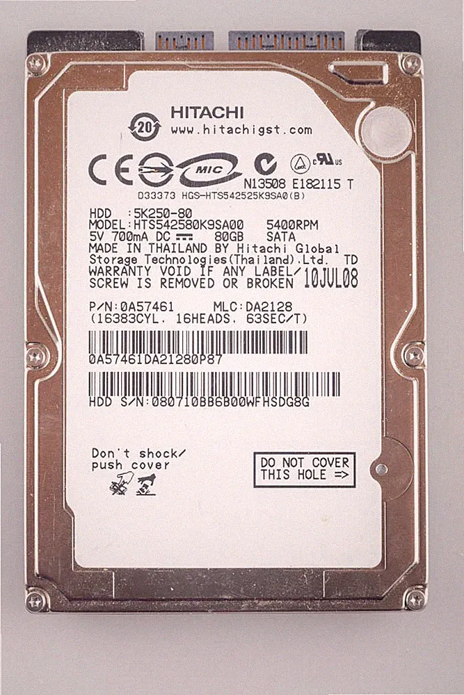 Hitachi 80GB (PS3) Hard Drive HDD 5400RPM HTS542580K9SA00 (low hours)