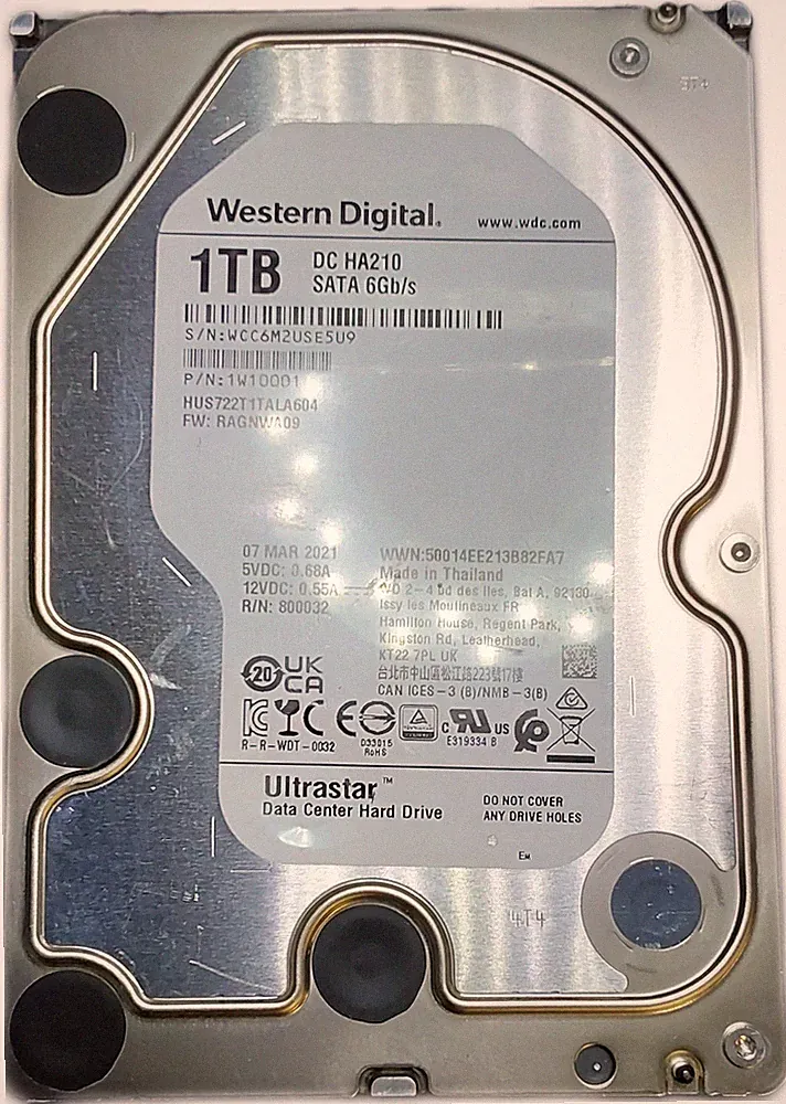 Hitachi HGST WD Ultrastar HUS722T1TALA604 1TB 3.5" SATA III HDD