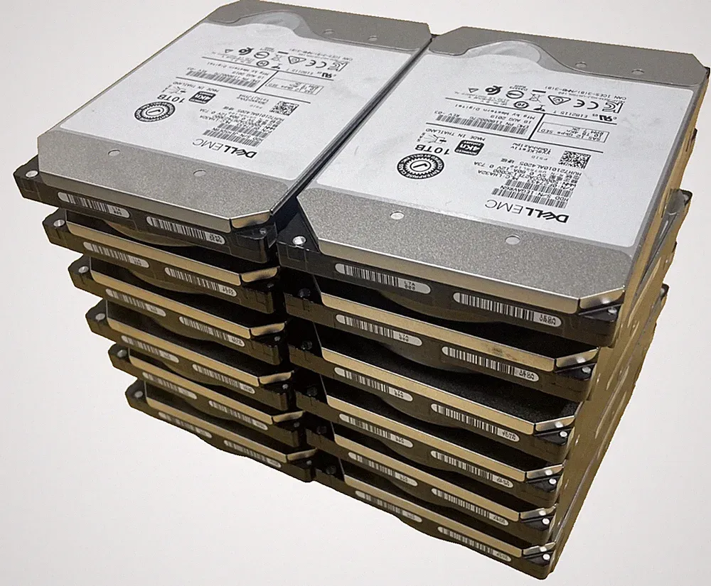 (LOT OF 12) Dell EMC WD-HITACHI H5H72101CLAR10T0 10TB 7.2K SAS 12Gb/s SED 3.5in